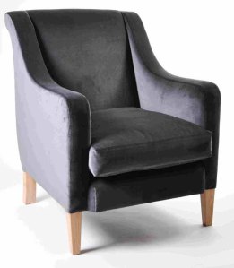 Grey Velvet Upholstered Chair