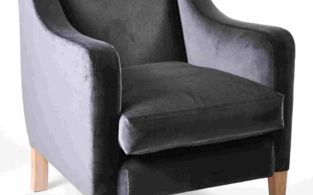 Grey Velvet Upholstered Chair